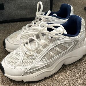 Adidas White and Blue Sneakers